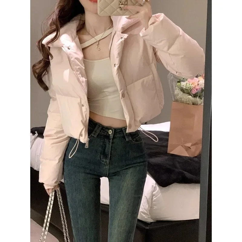 Light Pink Down Jacket Female Short Style Little Fellow Winter New Korean Version Fashion  Warm Jacket Fashion Brand Fashion