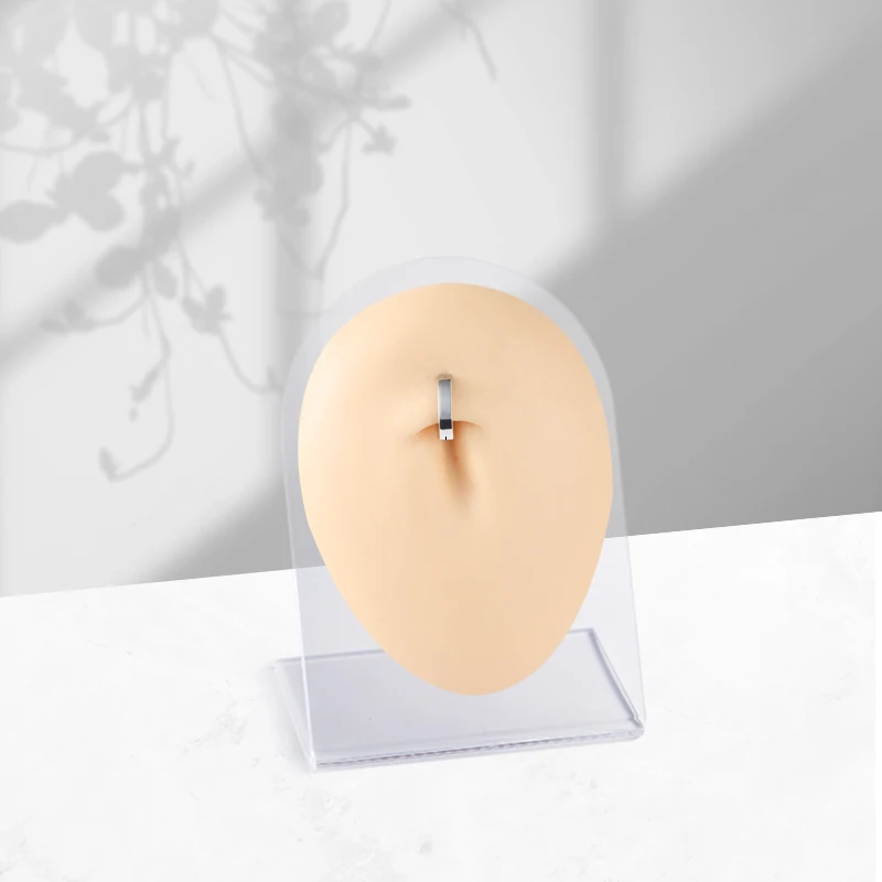 1PC 임플란트 등급 G23 티타늄 CZ 배꼽 링 셉텀 링 클리커 배꼽 클립 배꼽 링 곡선 바벨 피어싱 쥬얼리