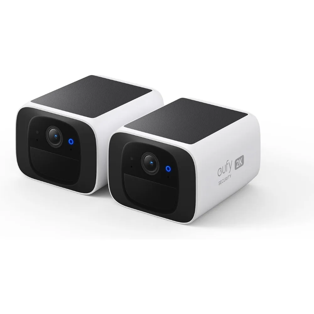 Wireless Outdoor Security Camera Set with Solar Power, 2K Resolution, No Monthly Fee