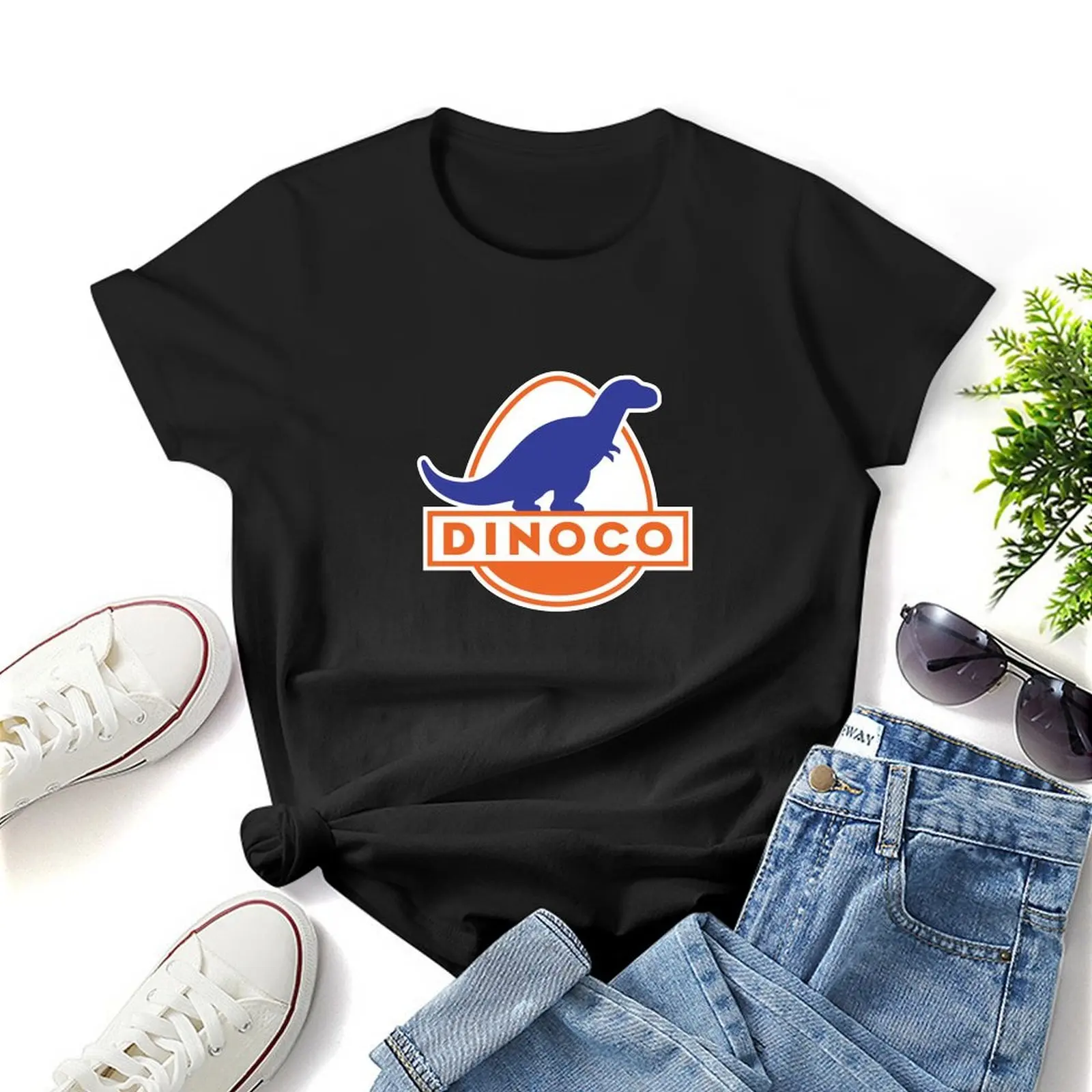 Dinoco (Cars)-Camiseta de secado rápido para mujer, camisa negra