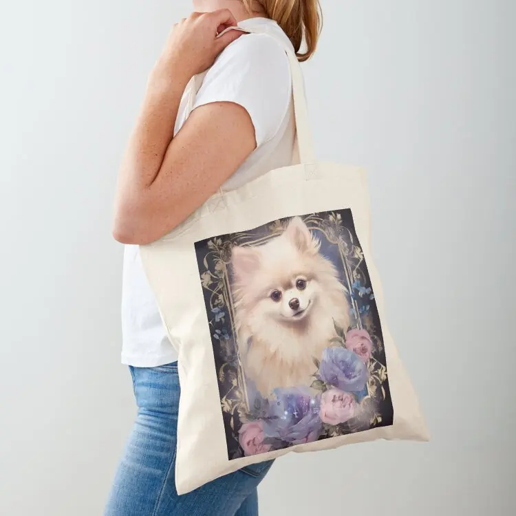 

cute Pomeranian Pomeranian dog vintage romantic Tote Bag women bag tote bags cloth bags Big bag shopper bags