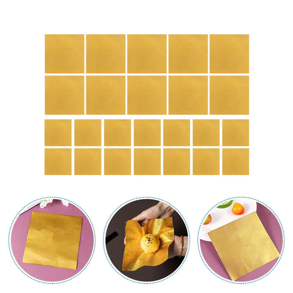 300Sheets Golden Foil Candy Wrapper Aluminum Food Safe Environmentally Friendly Tough Wrapping Paper for Chocolate DIY Bakery