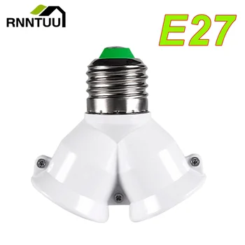 RnnTuu E27 LED taban ışık lamba ampulü soketi E27 2-E27 için ayırıcı adaptör lamba tutucu E27 soket ampul tutucu yüksek kalite