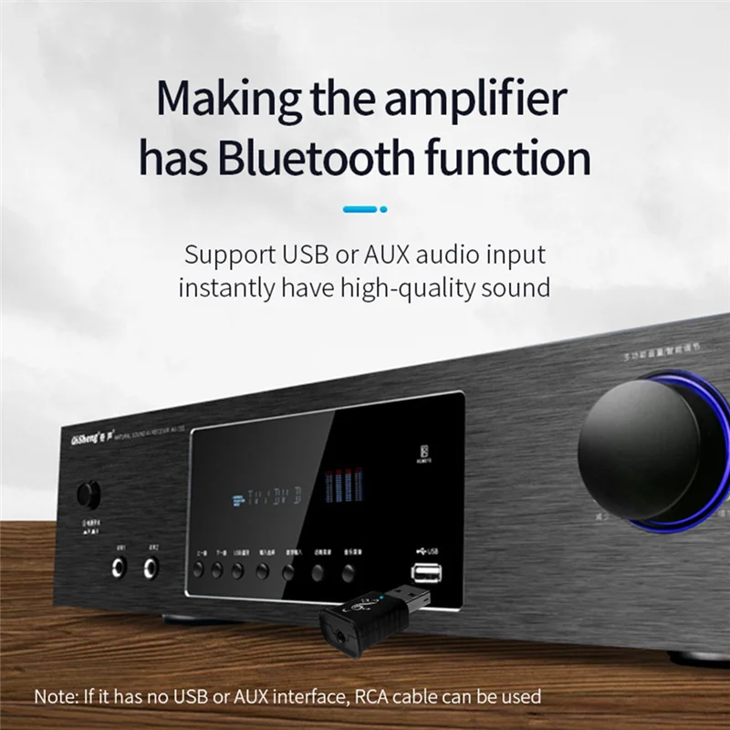 EMECE-USB Bluetooth Receiver 5.0 Audio Receiver Stereo System USB 5.0 USB Audio Adapter Wireless Receiver