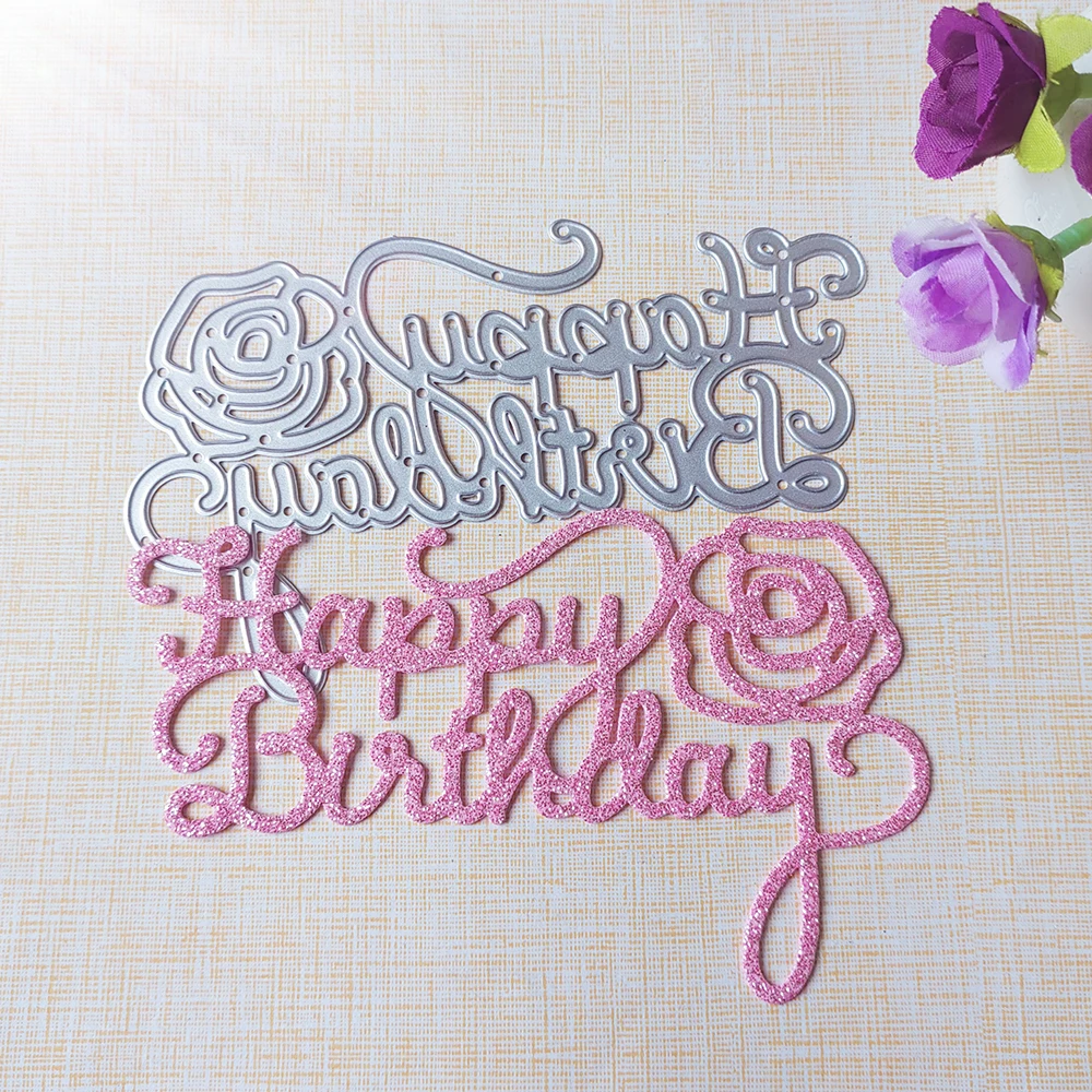 

New Happy Birthday cutting dies scrapbook decoration embossed photo album decoration card making DIY crafts