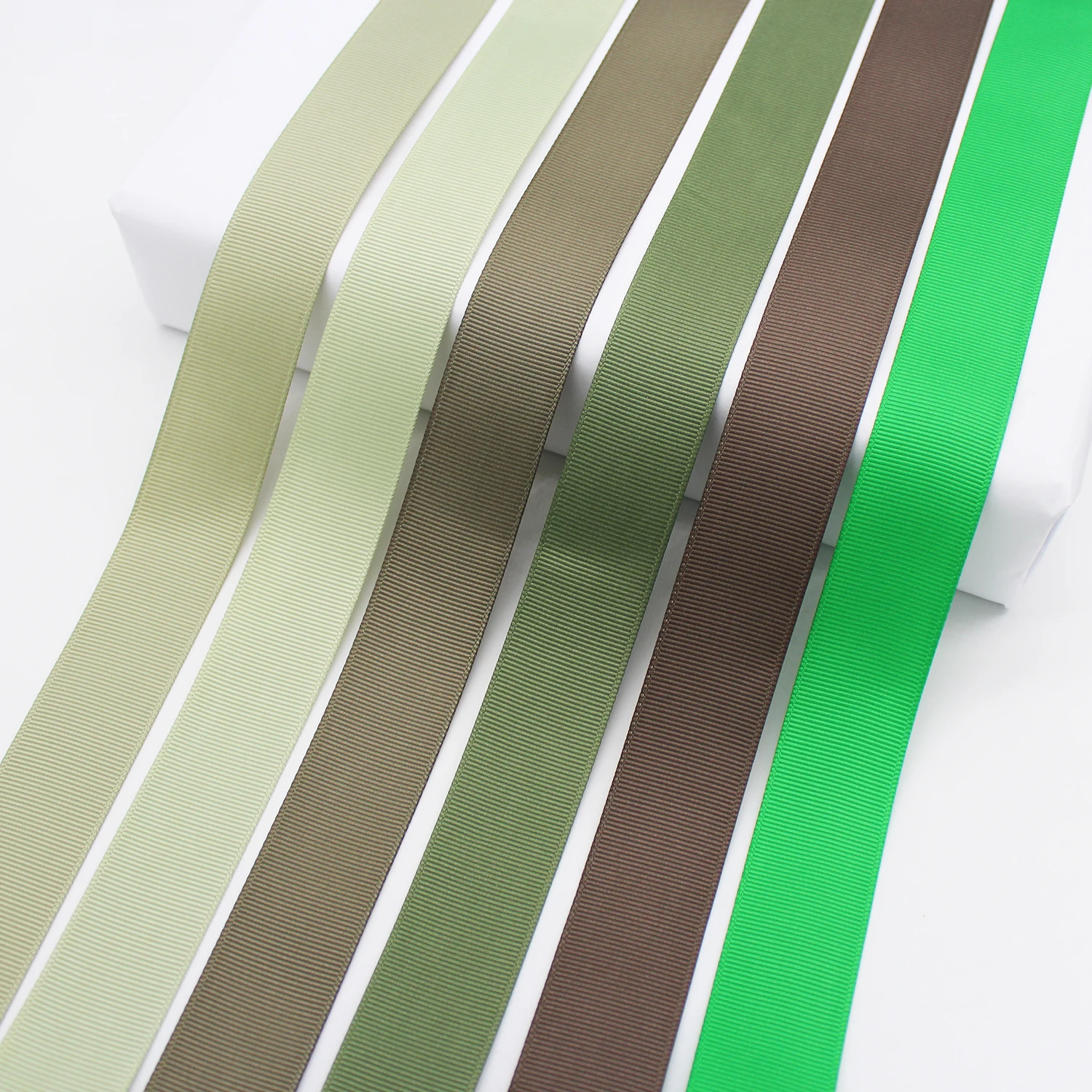 5 Yards/Lot Green Moss Grosgrain Ribbon For Gift Packing Christmas Party Decoration Handmade DIY Bows