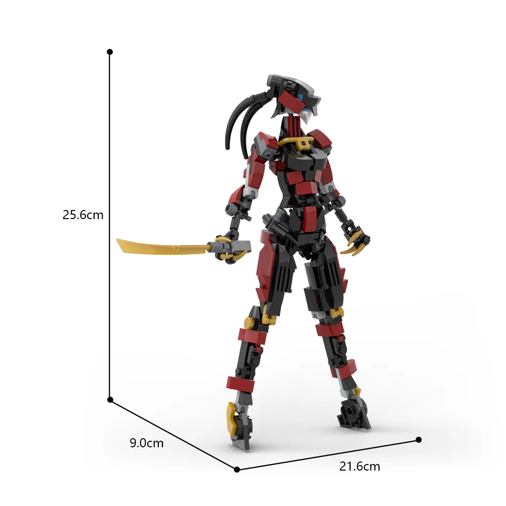 MOCメカモバイルスーツガール忍者ガールサムライロボットビルディングブロック機械戦士女性ロボットブロックおもちゃ子供向けギフト