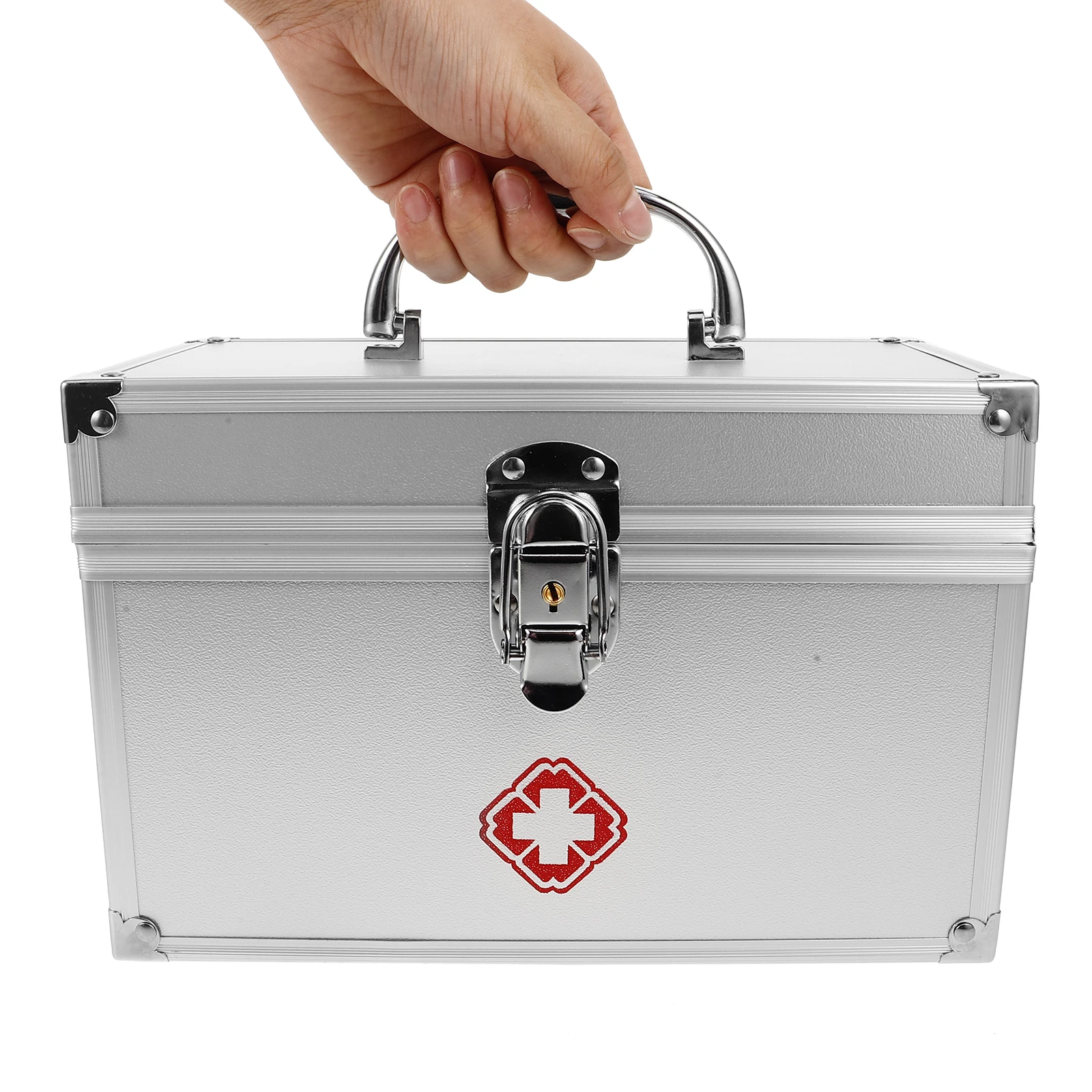 

First Aid Box Large Capacity Metal Medicine Storage Organizer Household Portable Emergency Kit For Home Travel Camping