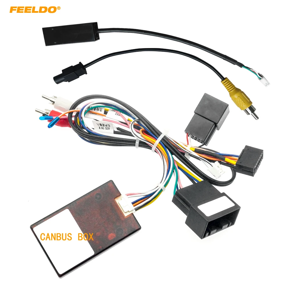 

FEELDO Car Audio 16pin Wiring Harness Wire cable with Cabus Box For Landrover Discovery/Rangerover Stereo Installation Adapter