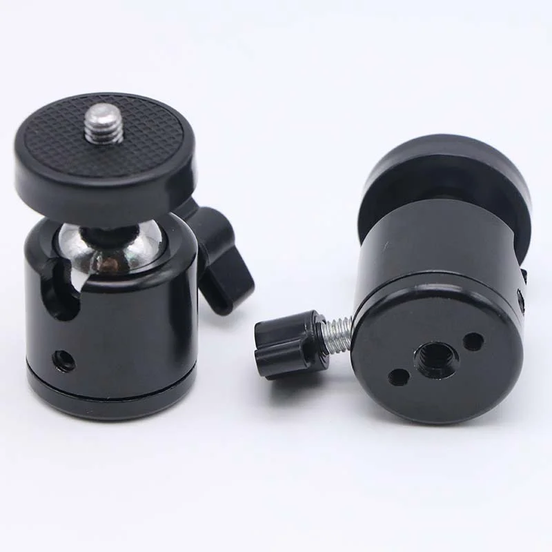 1/4 Screw Hole Tripod Mount Camera Adapter Ball Head With Lock LED Light Flash Bracket For DSLR Cameras Tripod Stand Accessories