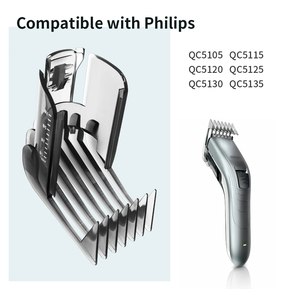 QC5115/15 Blade Head & Comb for Philips QC5115 QC5125 QC5130 QC5135 QC5105 QC5155 QC5120 Hair Trimmer, Cutter Barber Head