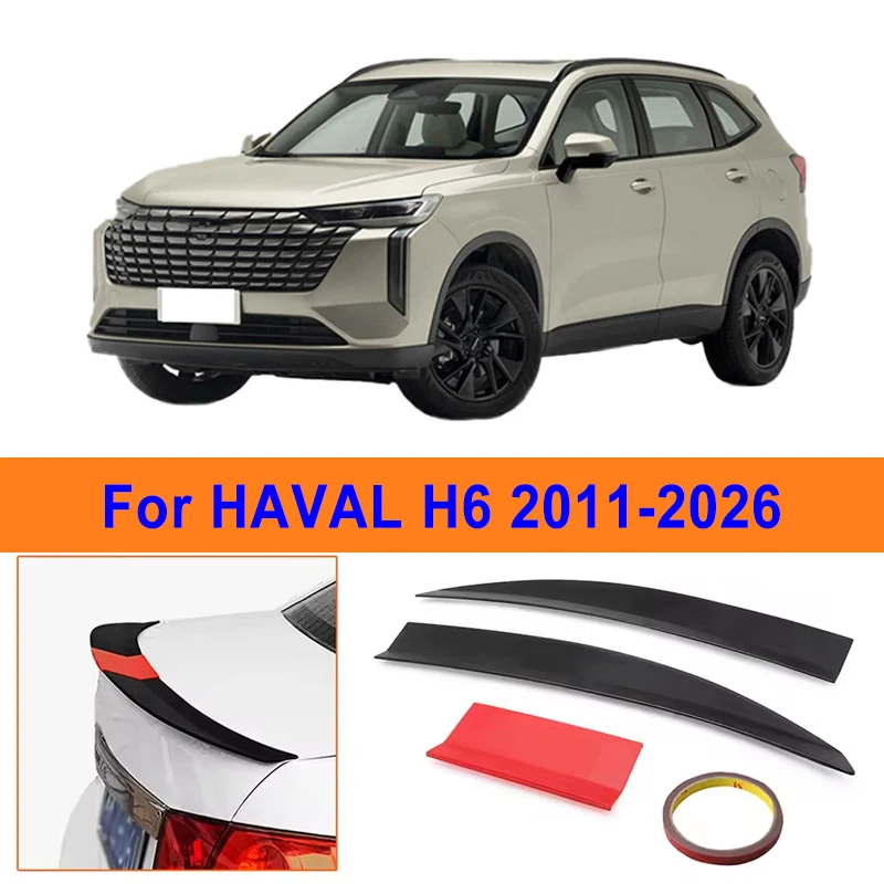 

For HAVAL H6 2011-2026 3-Section ABS Rear Trunk Spoiler 115-125cm Adjustable Sports Decor Top Wing Car Exterior Parts