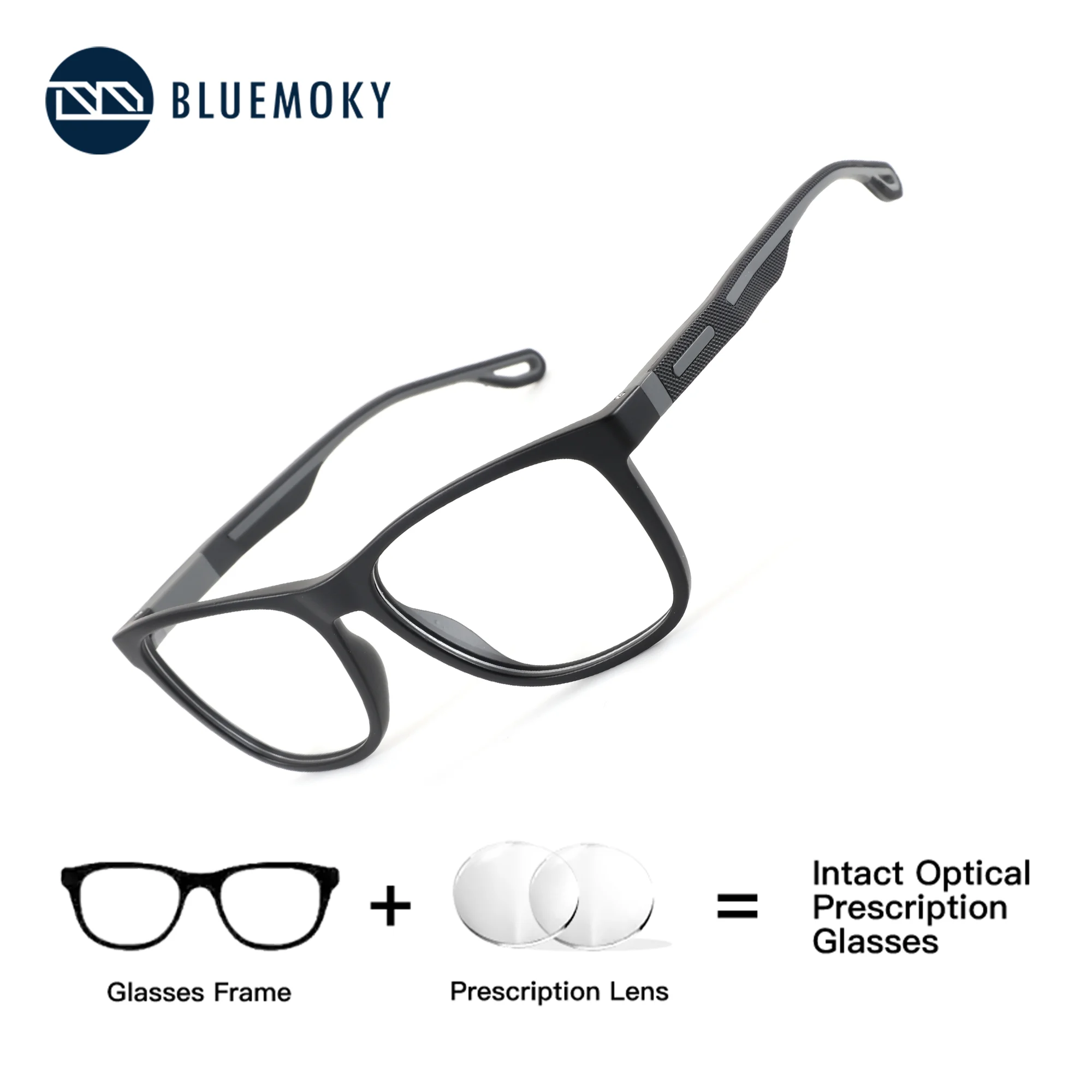 

BLUEMOKY (M Size) Men Square Plastic Minus Prescription Glasses Dafocal Glasses Man Clearsight Eyepieces Dioptric