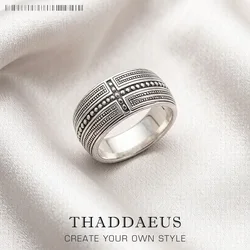 Band Ring Cross Brand New Europe Style Vintage Fashion Jewerly For Women Men Gift In 925 Sterling Silver