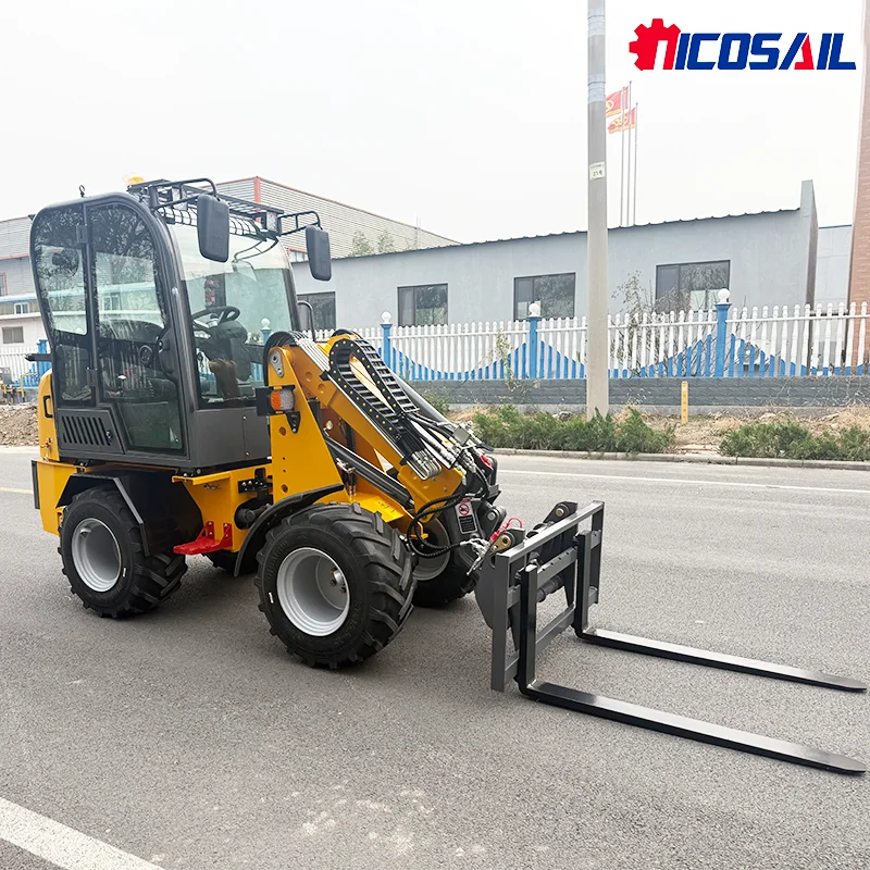 محرك CE صغير EPA ZL918X 1.5 طن رباعي العجلات لودر المزرعة عجلة المدمجة مقود بوم تلسكوبي لودر علبة التروس