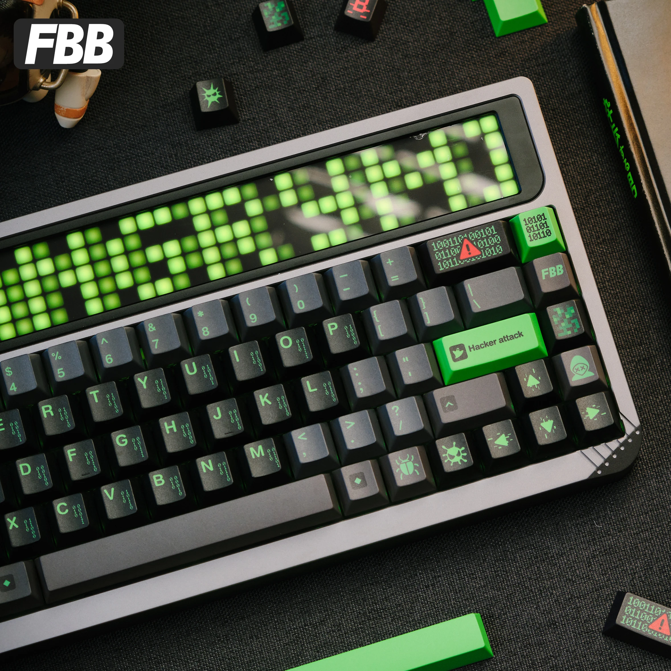 

Колпачки для клавиш FBB Hacker Theme PBT Механическая клавиатура Колпачки для клавиш MX Переключатели по индивидуальному заказу DIY Gitft для игрового компьютера Офис 1,7 мм Черный