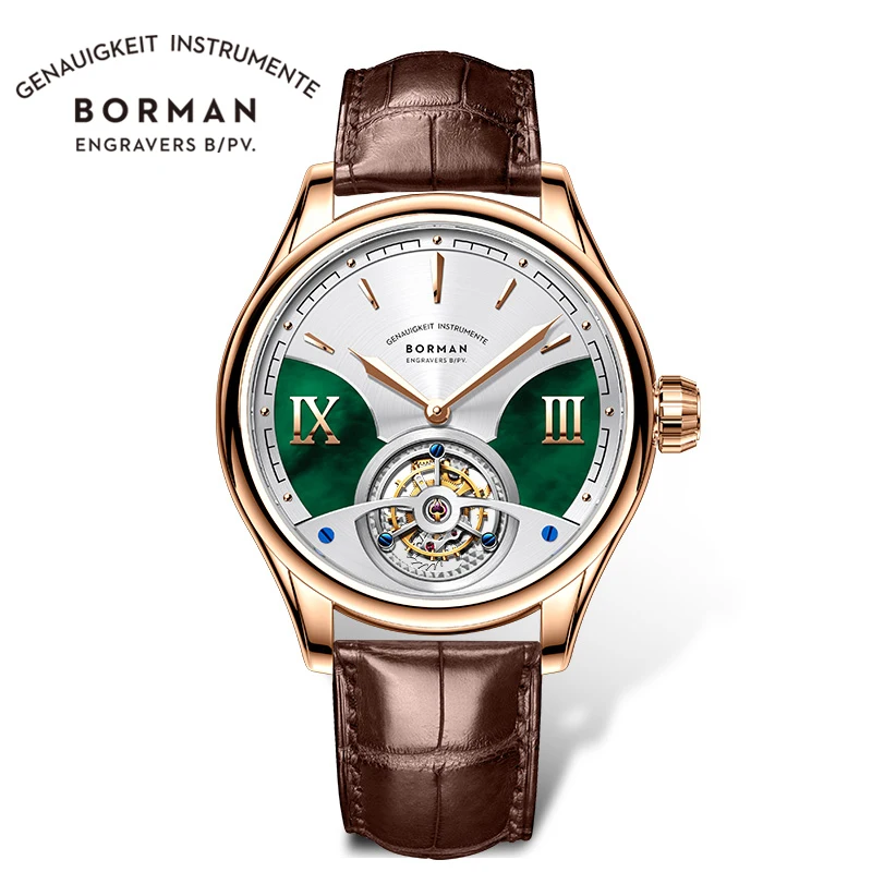 BORMAN Top Brand Flying Tourbillon Orologi da uomo a carica manuale Orologio meccanico Vetro zaffiro Orologi impermeabili 50M