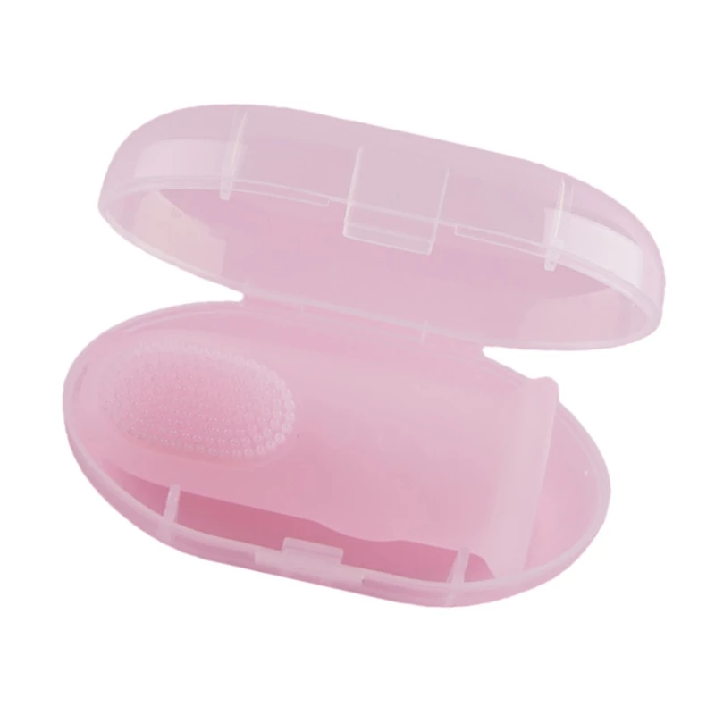 J15U Sikat Gigi Jari Bayi Silikon untuk Latihan Tumbuh Gigi Perawatan Lembut Pijat Pembersih Kebersihan Bayi Aman