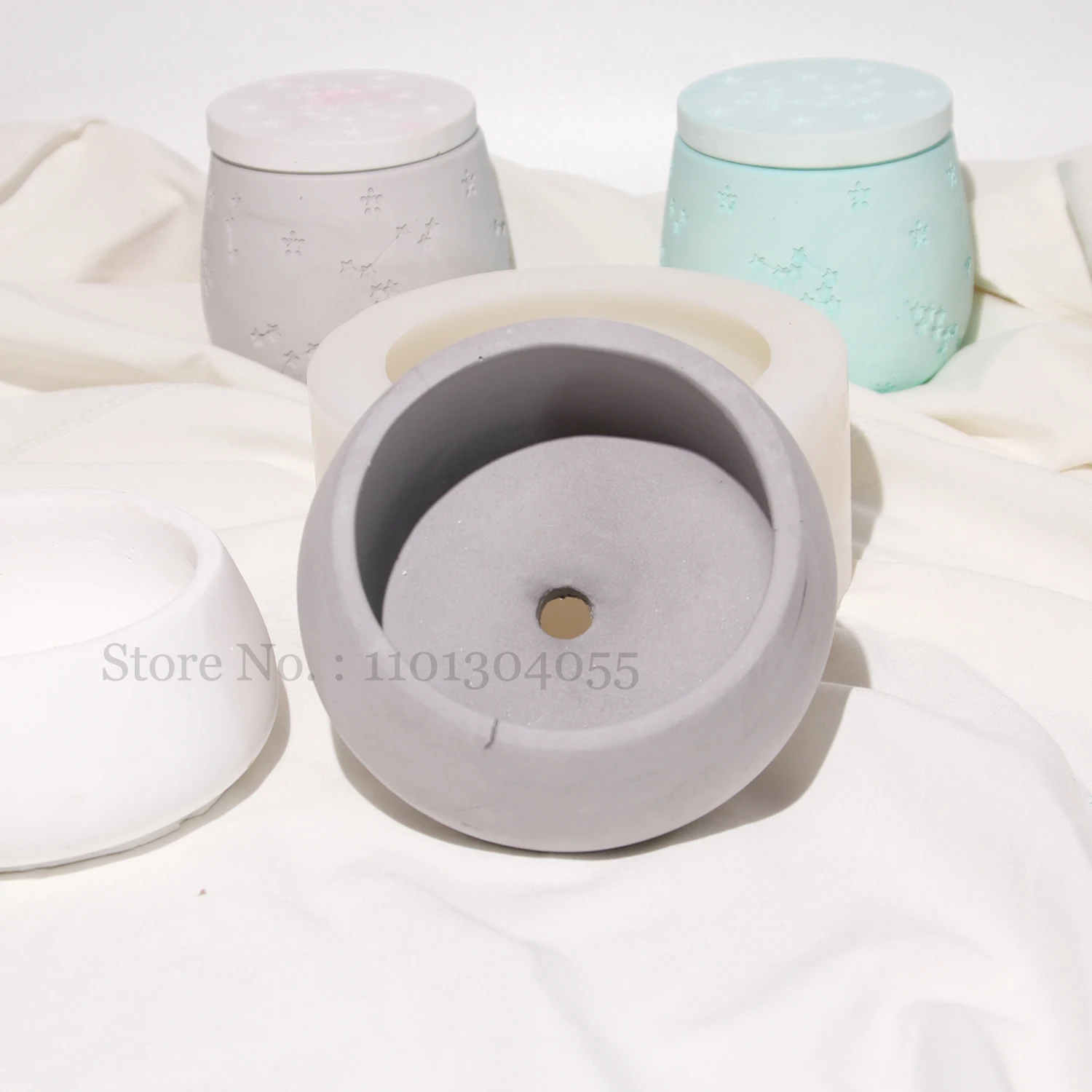 Imagem -02 - Silicone Flower Pot Mold para Gesso Vaso Forma Tigela Recipiente de Armazenamento de Concreto Castiçal Faça Você Mesmo Forma de Gesso Ferramenta