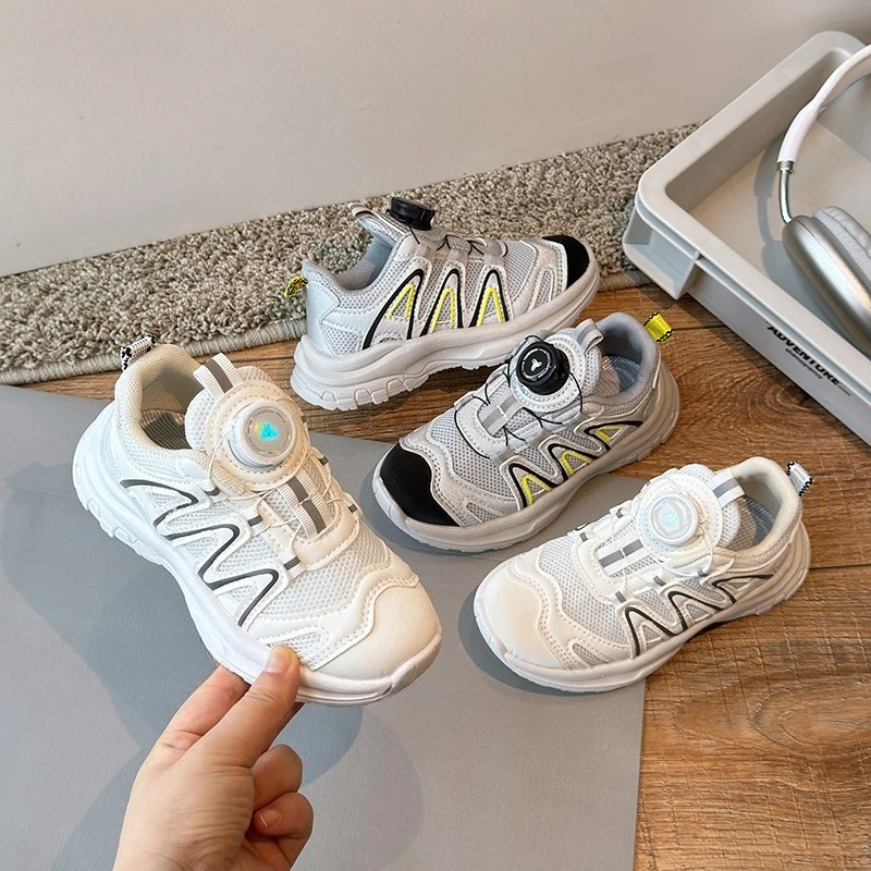 2025 Spring Autumn Kids Basketball Shoes Mesh Breathable Toddler Causal Sneakers for Girls Chunky Children's Boy School Sneakers