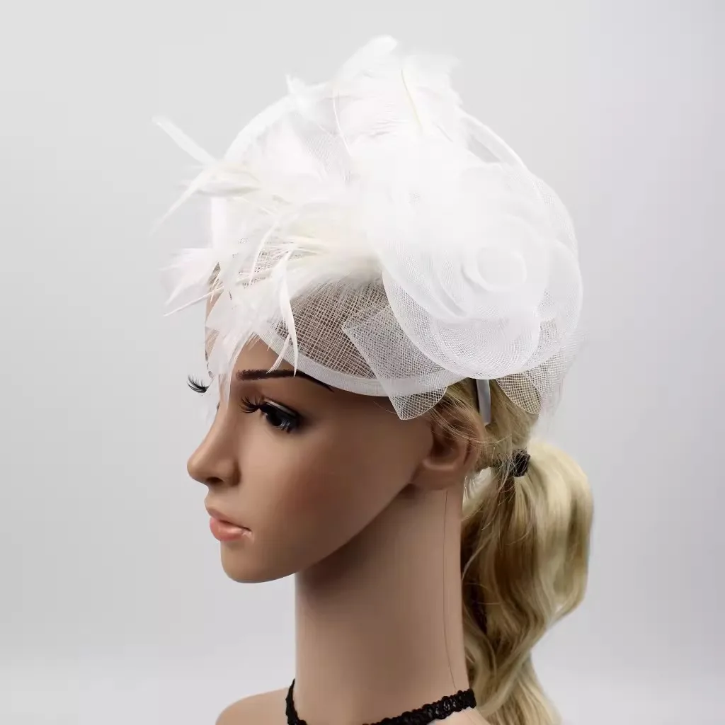 Four Seasons Universal Hemp Hat Bride Ball Party Little Hat Headwear, Jockey Club Headwear