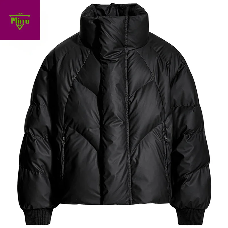 

Men Winter Warm Jackets Thicken Parkas Coats Black Stand Collar Padded Jackets Outwear