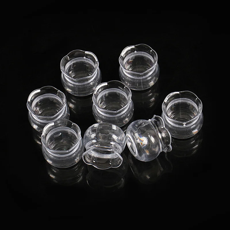 Mini jarrón de encaje transparente de plástico simulado, modelo de casa de juguete, mini muebles, accesorios decorativos