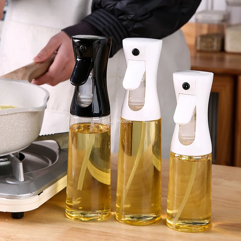 Press-type Oil Spray Bottle 200/300/500ML Kitchen Cooking Oil Sprayer Outdoor Barbecue Oil Spray Bottle Vinegar Soy Sauce Bottle