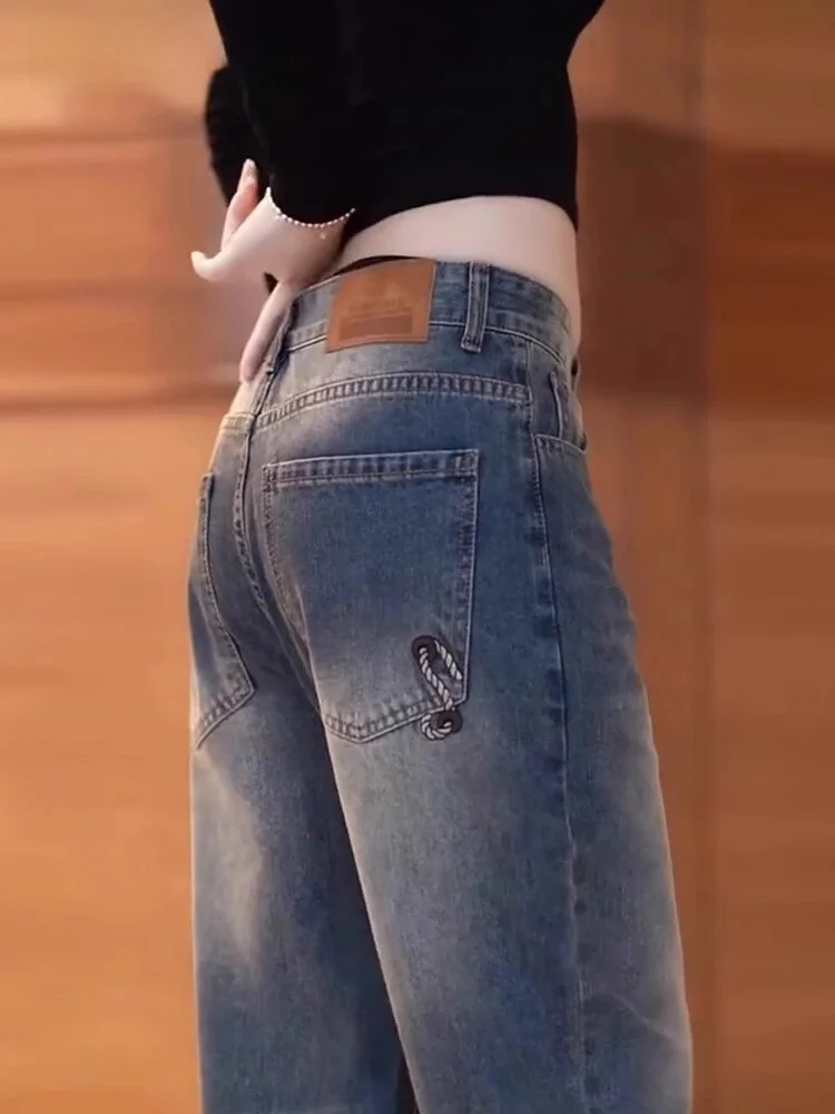 

Мужские высококачественные джинсы с начесом, повседневные, широкие, свободные, прямые, зимние, дышащие, модные