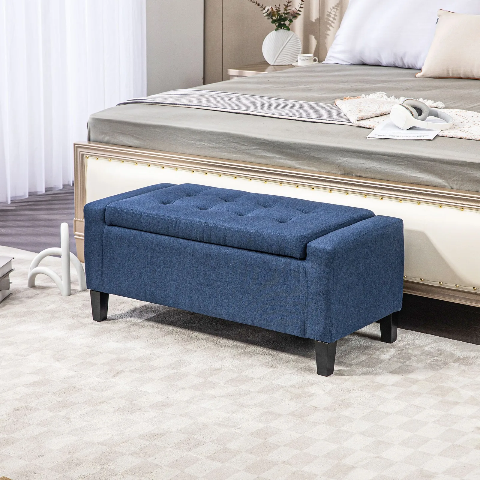 Home Office 2024 - Modern Storage Ottoman Bench with Storage