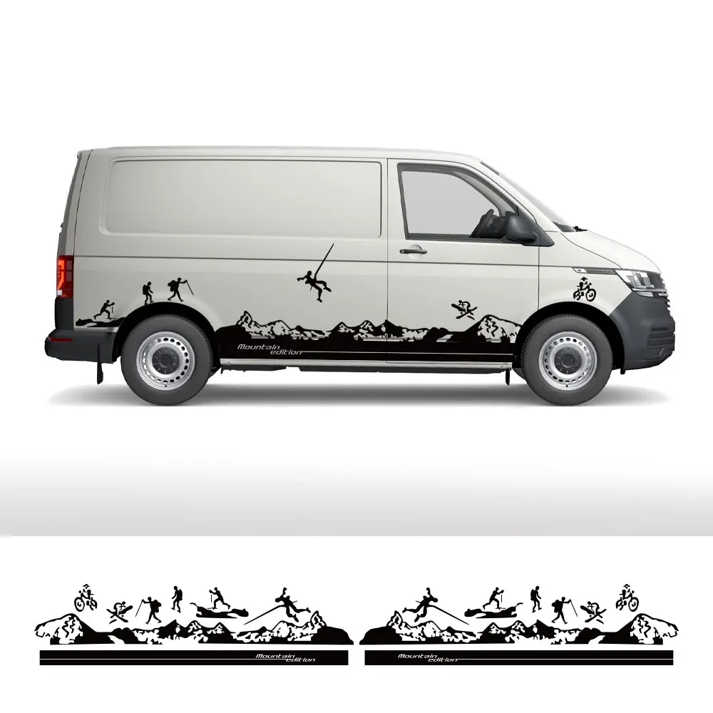 4PCS Car Stickers For Volkswagen VW Transporter Bus T3 T4 T5 T6 Caravelle Multivan Camper Van Graphics Vinyl Decals Accessories