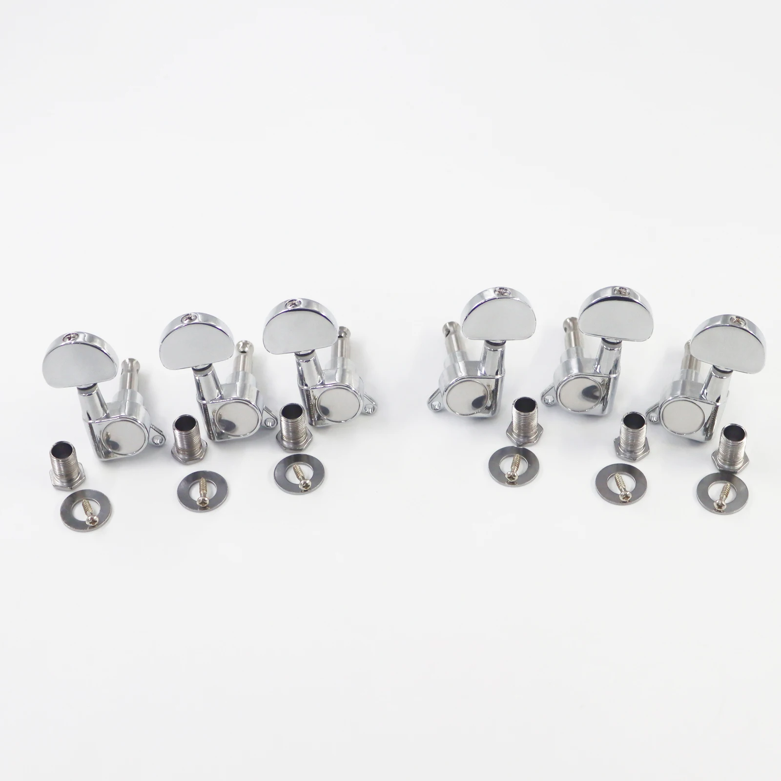Sealed Guitar String Tuning Pegs Tuning Keys Machine Heads Tuners for Electric Guitar or Acoustic Guitar Half Round 3 Left 3 Rig