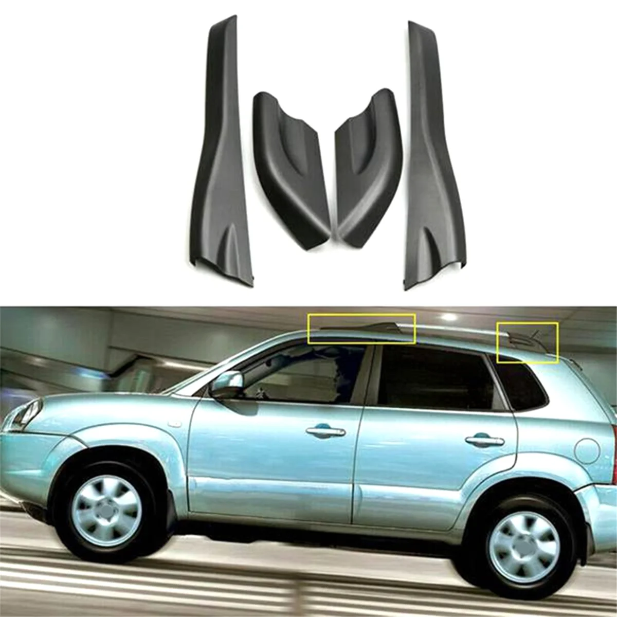 Roof Rack Shell Protective Cover for Hyundai Tucson 2004-2008 Roof Luggage Bar Rail End 872912E000 872922E000 872972E000