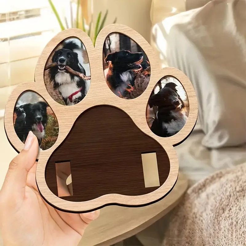 Ornement commémoratif pour animaux de compagnie en bois imprimé 2D avec base, décoration exquise pour les amoureux des animaux, cadeau souvenir de sympathie sincère