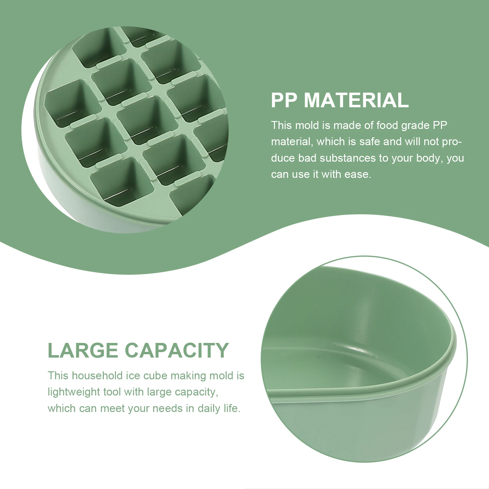 

1 set Large Capacity Cube Household Tray Food Grade Pp Maker With Lid Reusable Ball Mold For Freezer Easy Demoulding Making Tool