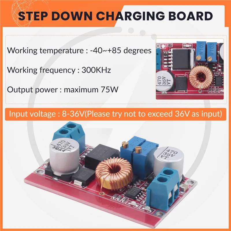 

10PCS XL4015 E1 5A DC To DC CC CV Lithium Battery Step Down Charging Board XL4015E1 Adjustable Buck Power Converter