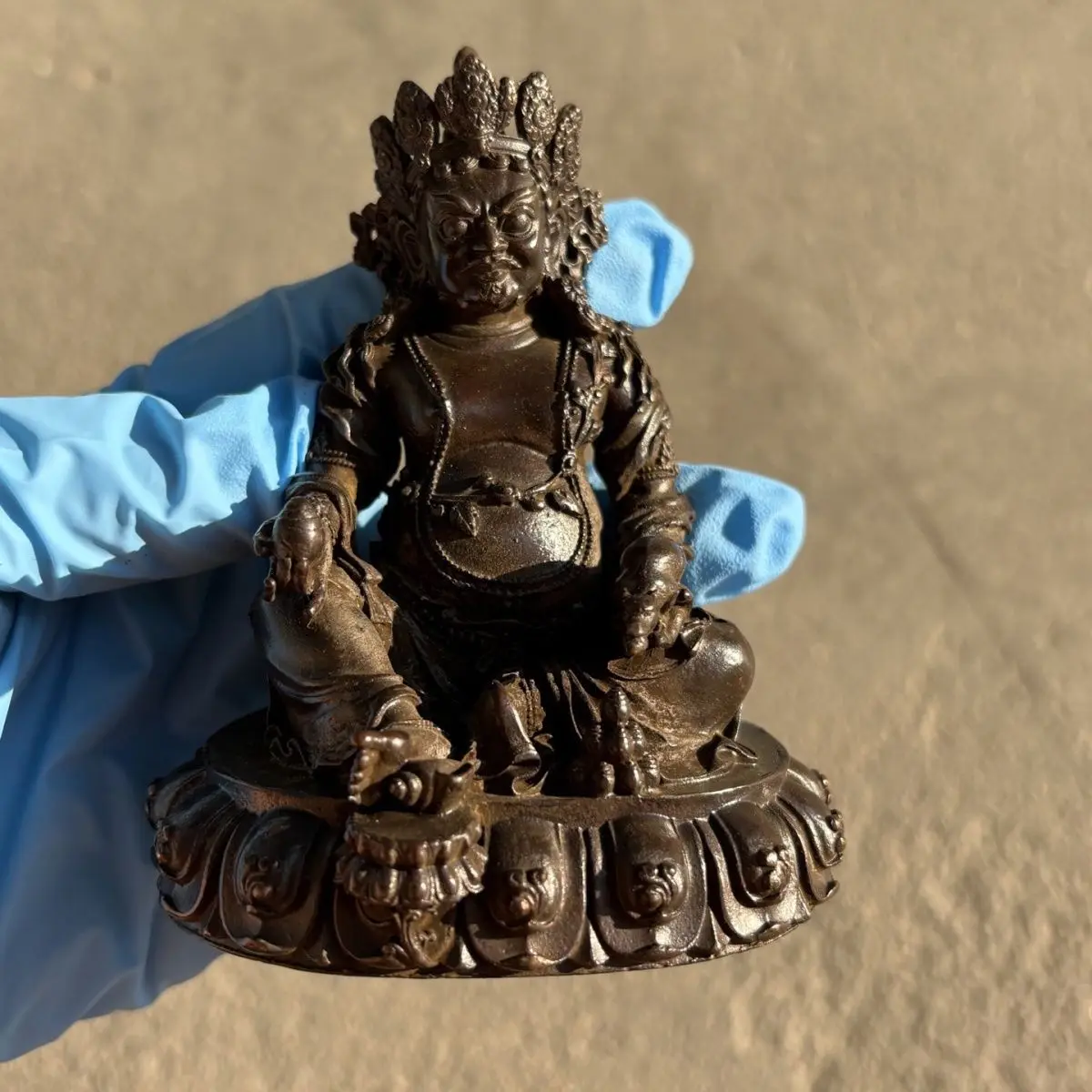 Collection Bronze Buddha Statue Tibetan God of Wealth Tantra Ornament Home Study Ornament Buddha Statue