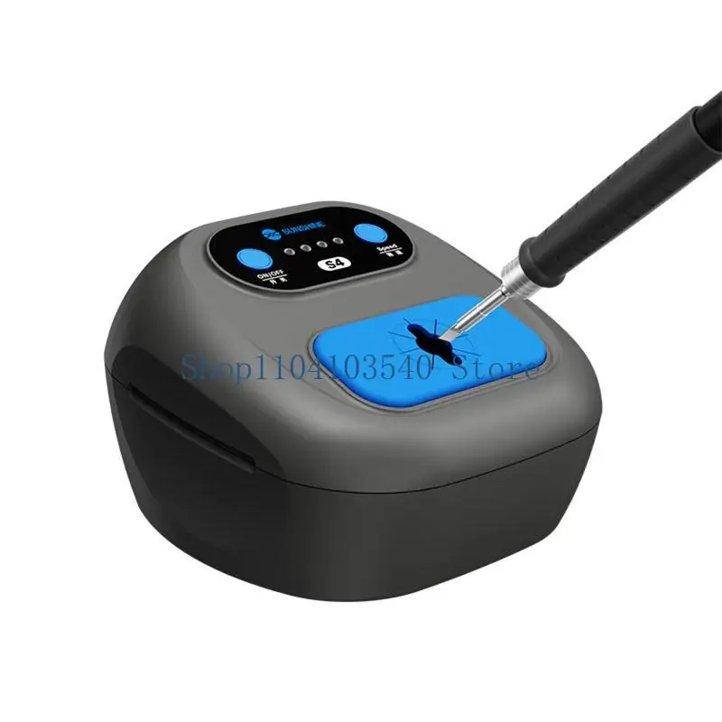 02DC Automatic Tip Cleaner with Metal Brush for Daily Solder Table Care