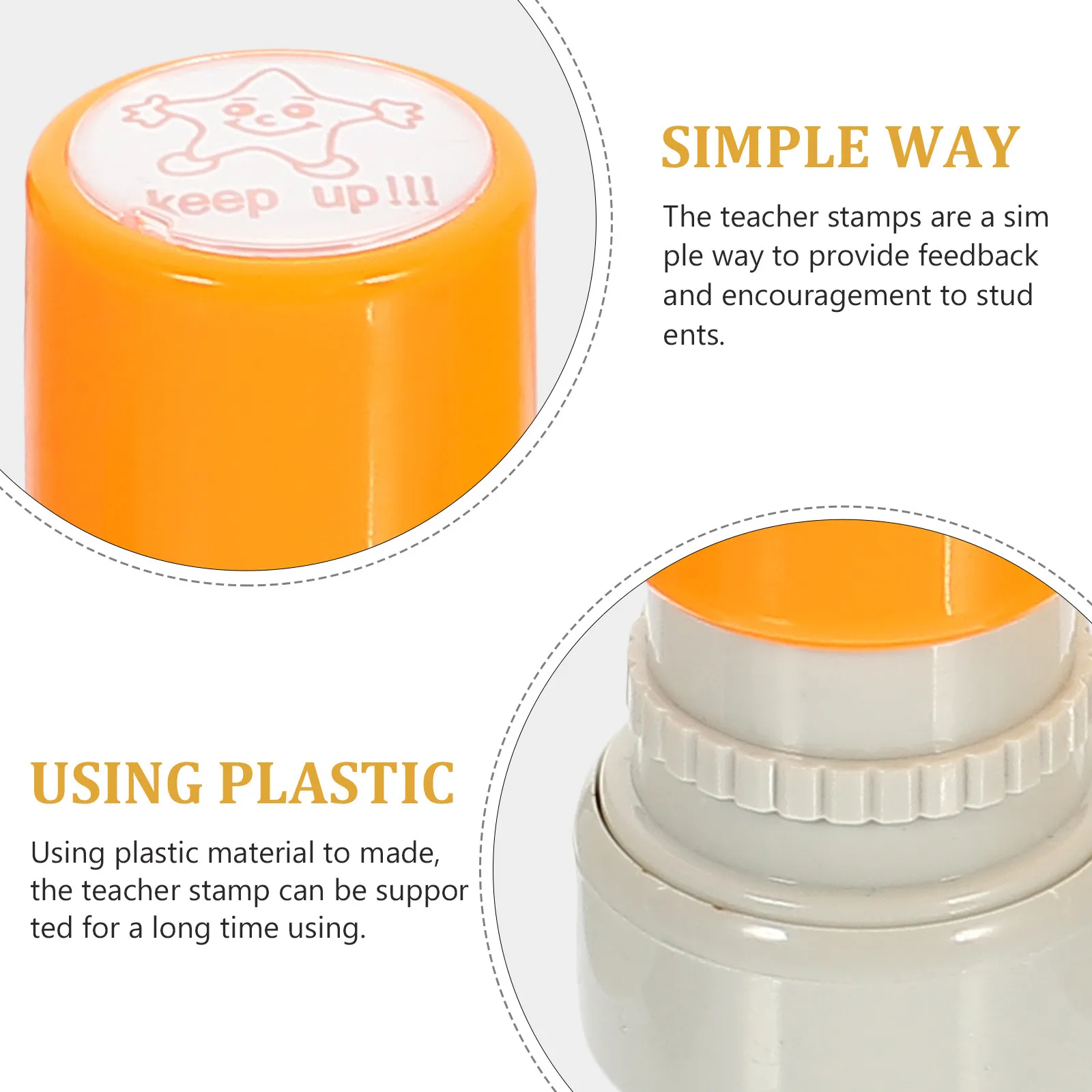 6Pcs English Teacher Stamps Set Educational Feedback Classroom Supplies Encouragement Stamps for Grading Homework Teaching