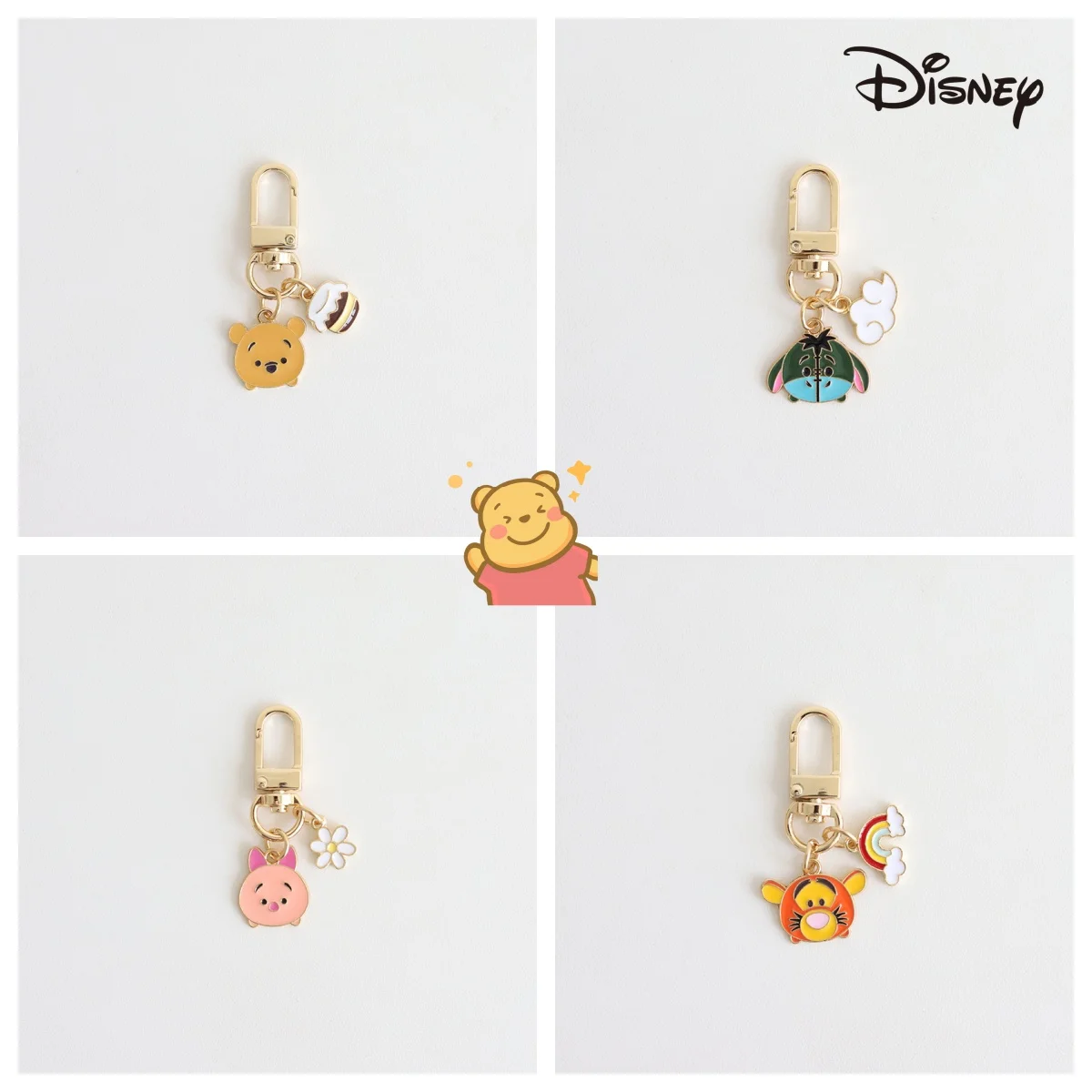 

Kawaii Disney Cartoon Disney Winnie The Pooh Keychain Action Anime Eeyore Piglet Tigger Toys Backpack Pendant Key Ring Ornament