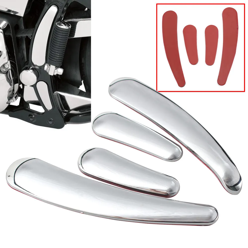 Motorcycle Accessory 3D Curved Swingarm Frame Insert Cover Chrome For Harley Softail Fat Boy Slim Springer Deluxe CVO 2008-2017