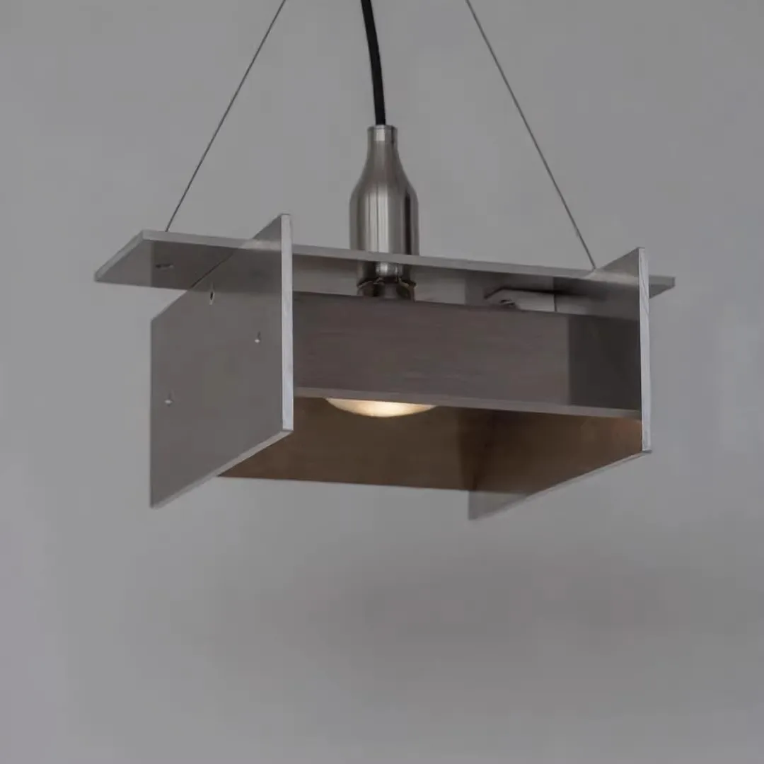 Y  Invisible neon strip restaurant pendant light art installation aluminum industrial style bar counter pendant light