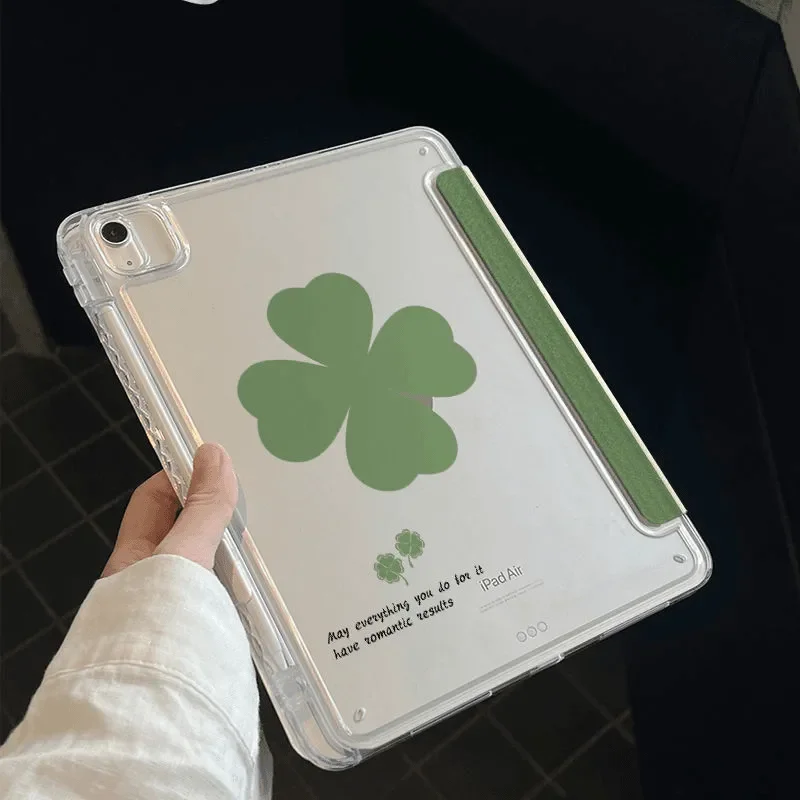 

Чехол Four Leaves Clover English Y2K для iPad Pro 13 (11-го поколения, M5, M4), 12.9 (A16), 10 (8-го, 9-го, 10-го поколений), для iPad Air 11 (M2, M3), Mini, чехол для планшета