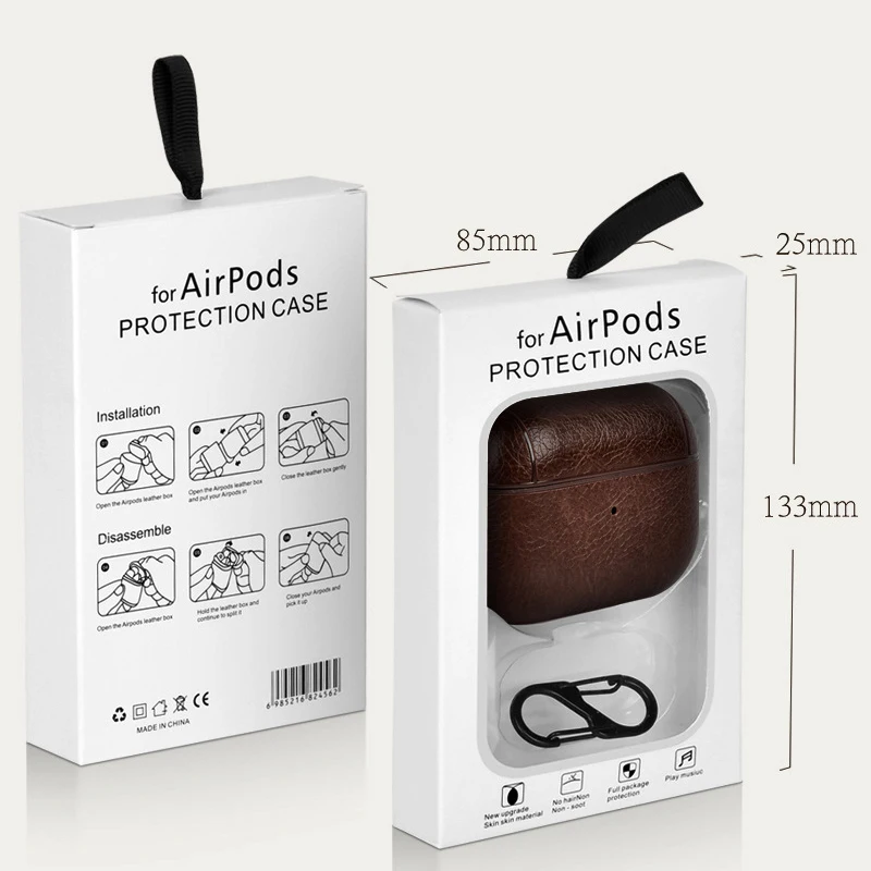 Casing Headphone untuk Airpods 1/2/3/4 Casing PU Aksesori Penutup Earphone Nirkabel Bluetooth untuk Airpods Pro/Pro 2 dengan Gesper Belakang