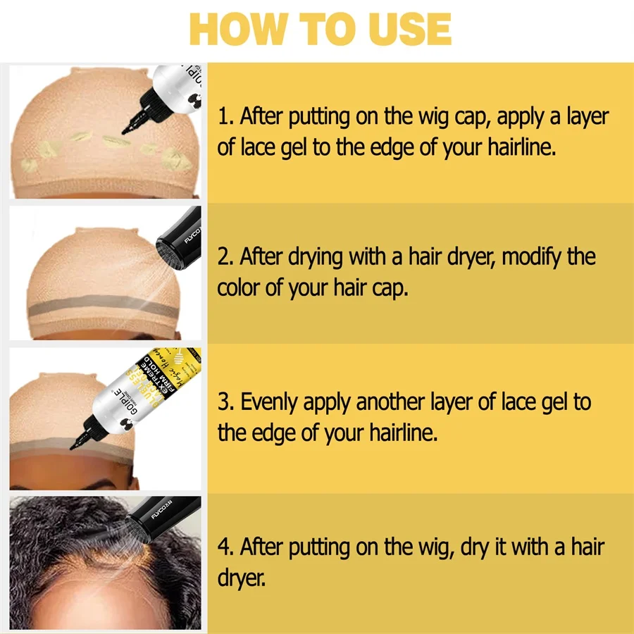 GOIPLE Glueless Liquid Gel Fast Drying Wig Bonding Adhesive Temporary Hold for Lace Front Wigs and Hairs Systems Invisible Glue