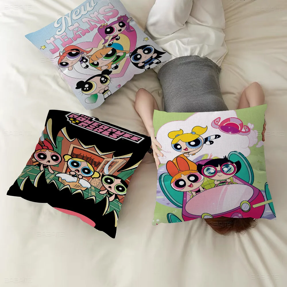 

The Power-puff-Girls Decorative Room Aesthetics Pillow Case Home Decor Bedroom Sofa Bed Couch Pillow Cover 45x45