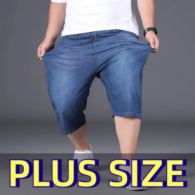 Men's Short Jeans Plus Size Denim Break Slack Summer Shorts 45-150kg