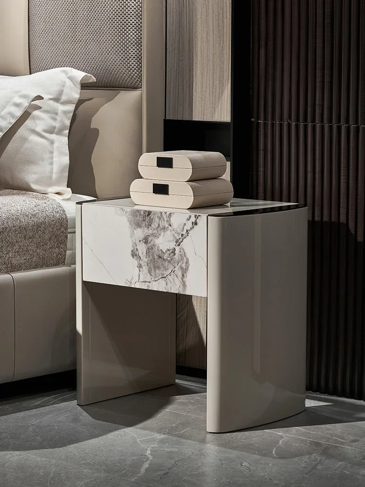 Modern Light Luxury Bedside Table High-End Large Apartment Master Bedroom Bedside Cabinet Storage Cabinet