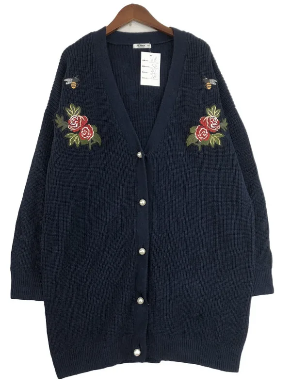 Cardigan de malha pequeno vintage agasalhos ex lã retrô versátil suéter de inverno V-Ne Long Sve Regular Fit Umidade...