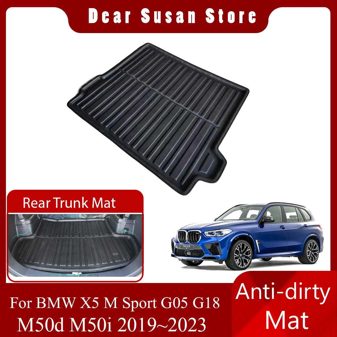 

Car Rear Trunk Mat For BMW X5 M Sport G05 G18 M50d M50i 2019~2023 Panel Tray Waterproof Pad Boot Carg Cover Custom Accessories